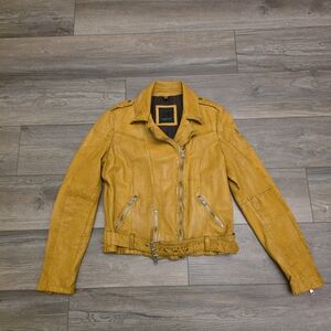 Jacket Leather Mauritius Womens Size Large Moto Biker Zip Buckle Wild 2 RF